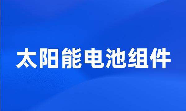 太阳能电池组件