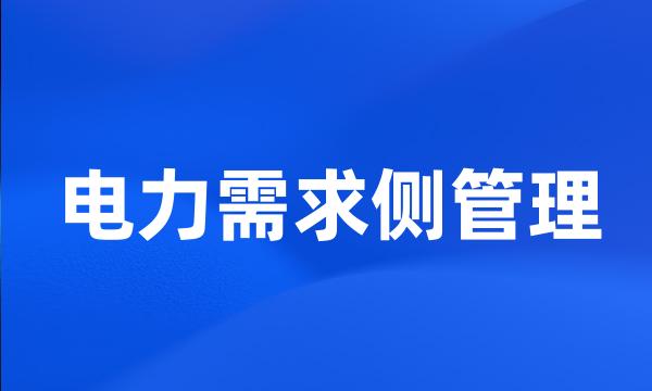 电力需求侧管理