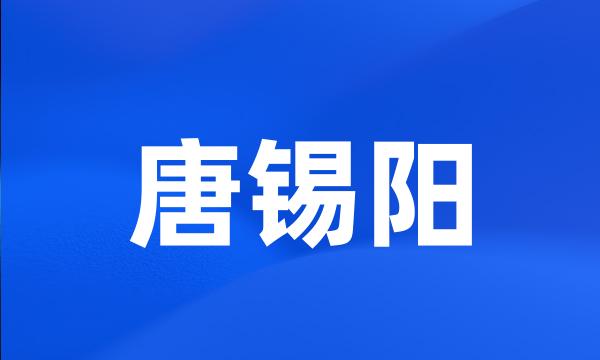 唐锡阳