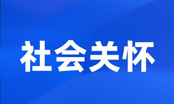 社会关怀